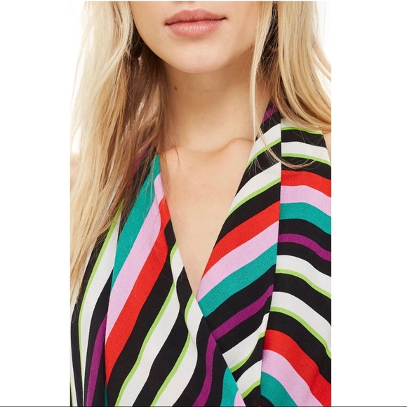 NEW TOPSHOP STRIPED HALTER MAXI DRESS - Picture 3 of 9